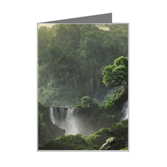 Waterfall River Fantasy Dream Planet Matte Mini Greeting Card by Uceng