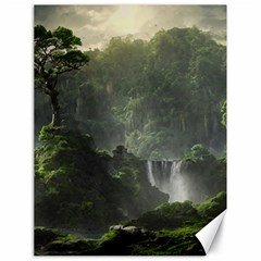 Waterfall River Fantasy Dream Planet Matte Canvas 18  X 24  by Uceng