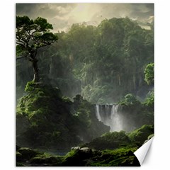 Waterfall River Fantasy Dream Planet Matte Canvas 20  X 24  by Uceng