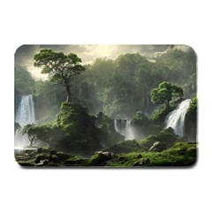 Waterfall River Fantasy Dream Planet Matte Plate Mats by Uceng