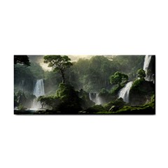 Waterfall River Fantasy Dream Planet Matte Hand Towel by Uceng