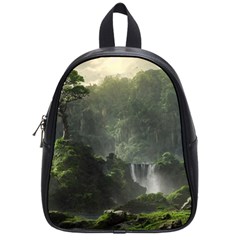 Waterfall River Fantasy Dream Planet Matte School Bag (small) by Uceng