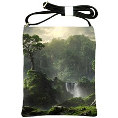 Waterfall River Fantasy Dream Planet Matte Shoulder Sling Bag by Uceng