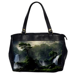 Waterfall River Fantasy Dream Planet Matte Oversize Office Handbag by Uceng