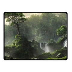 Waterfall River Fantasy Dream Planet Matte Fleece Blanket (small) by Uceng