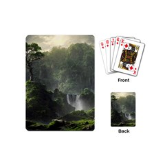 Waterfall River Fantasy Dream Planet Matte Playing Cards Single Design (mini) by Uceng