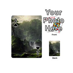 Waterfall River Fantasy Dream Planet Matte Playing Cards 54 Designs (mini) by Uceng