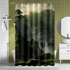 Waterfall River Fantasy Dream Planet Matte Shower Curtain 48  X 72  (small)  by Uceng