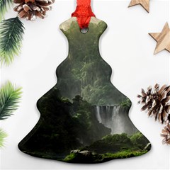 Waterfall River Fantasy Dream Planet Matte Christmas Tree Ornament (two Sides) by Uceng