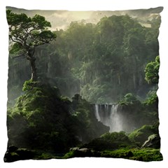 Waterfall River Fantasy Dream Planet Matte Large Cushion Case (two Sides)