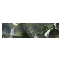 Waterfall River Fantasy Dream Planet Matte Oblong Satin Scarf (16  X 60 ) by Uceng