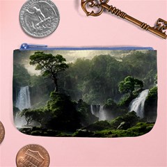 Waterfall River Fantasy Dream Planet Matte Large Coin Purse by Uceng