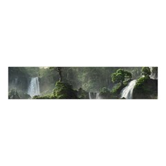 Waterfall River Fantasy Dream Planet Matte Velvet Scrunchie by Uceng