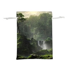 Waterfall River Fantasy Dream Planet Matte Lightweight Drawstring Pouch (l) by Uceng