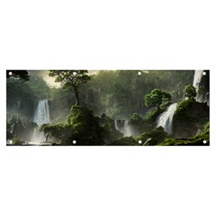 Waterfall River Fantasy Dream Planet Matte Banner And Sign 8  X 3  by Uceng