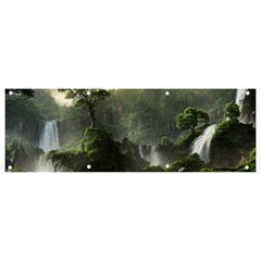 Waterfall River Fantasy Dream Planet Matte Banner And Sign 9  X 3  by Uceng