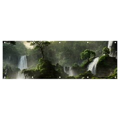 Waterfall River Fantasy Dream Planet Matte Banner And Sign 12  X 4  by Uceng