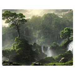 Waterfall River Fantasy Dream Planet Matte Flano Blanket (medium) by Uceng