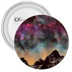 Mountain Space Galaxy Stars Universe Astronomy 3  Buttons by Uceng