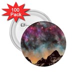 Mountain Space Galaxy Stars Universe Astronomy 2.25  Buttons (100 pack)  Front