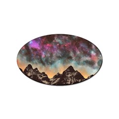 Mountain Space Galaxy Stars Universe Astronomy Sticker (oval) by Uceng