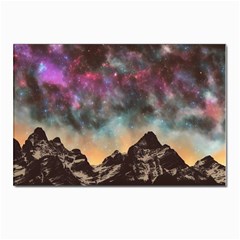 Mountain Space Galaxy Stars Universe Astronomy Postcard 4 x 6  (pkg Of 10) by Uceng