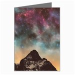 Mountain Space Galaxy Stars Universe Astronomy Greeting Cards (Pkg of 8) Left