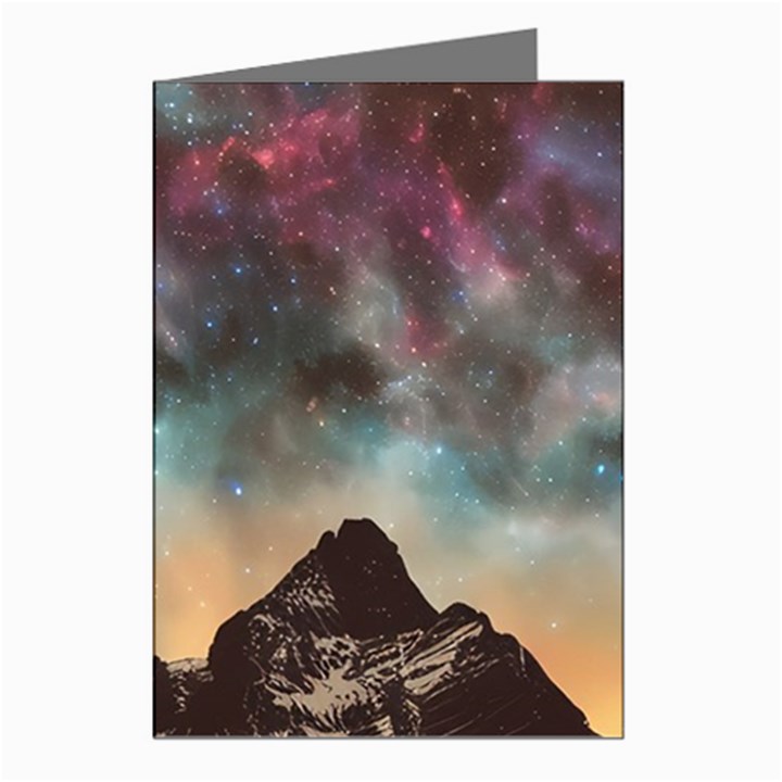 Mountain Space Galaxy Stars Universe Astronomy Greeting Cards (Pkg of 8)