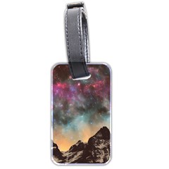 Mountain Space Galaxy Stars Universe Astronomy Luggage Tag (two Sides) by Uceng