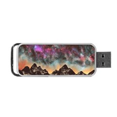 Mountain Space Galaxy Stars Universe Astronomy Portable Usb Flash (one Side) by Uceng