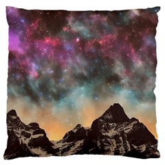 Mountain Space Galaxy Stars Universe Astronomy Large Flano Cushion Case (one Side) by Uceng