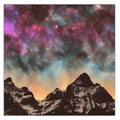 Mountain Space Galaxy Stars Universe Astronomy Square Satin Scarf (36  X 36 ) by Uceng