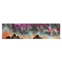 Mountain Space Galaxy Stars Universe Astronomy Oblong Satin Scarf (16  X 60 ) by Uceng