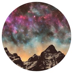 Mountain Space Galaxy Stars Universe Astronomy Round Trivet by Uceng