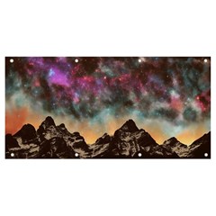 Mountain Space Galaxy Stars Universe Astronomy Banner And Sign 8  X 4  by Uceng