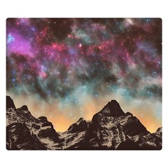 Mountain Space Galaxy Stars Universe Astronomy Flano Blanket (small) by Uceng