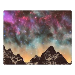 Mountain Space Galaxy Stars Universe Astronomy Flano Blanket (large)