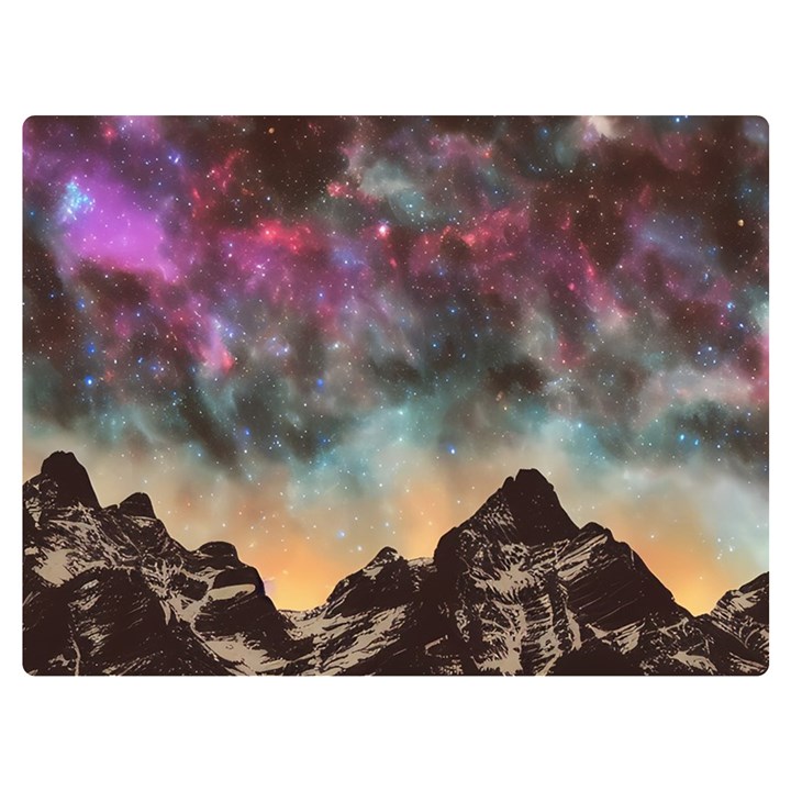 Mountain Space Galaxy Stars Universe Astronomy Double Sided Flano Blanket (Extra Small)