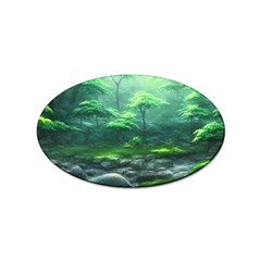 River Forest Woods Nature Rocks Japan Fantasy Sticker Oval (10 Pack) by Uceng