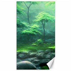 River Forest Woods Nature Rocks Japan Fantasy Canvas 40  X 72  by Uceng