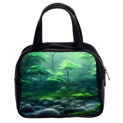 River Forest Woods Nature Rocks Japan Fantasy Classic Handbag (two Sides) by Uceng