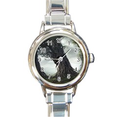 Trees Forest Woods Drawing Fantasy Dream Round Italian Charm Watch by Uceng