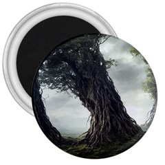 Trees Forest Woods Drawing Fantasy Dream 3  Magnets by Uceng