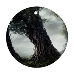 Trees Forest Woods Drawing Fantasy Dream Ornament (round) by Uceng