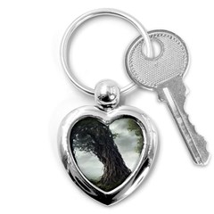 Trees Forest Woods Drawing Fantasy Dream Key Chain (heart) by Uceng