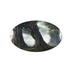 Trees Forest Woods Drawing Fantasy Dream Sticker Oval (100 Pack) by Uceng