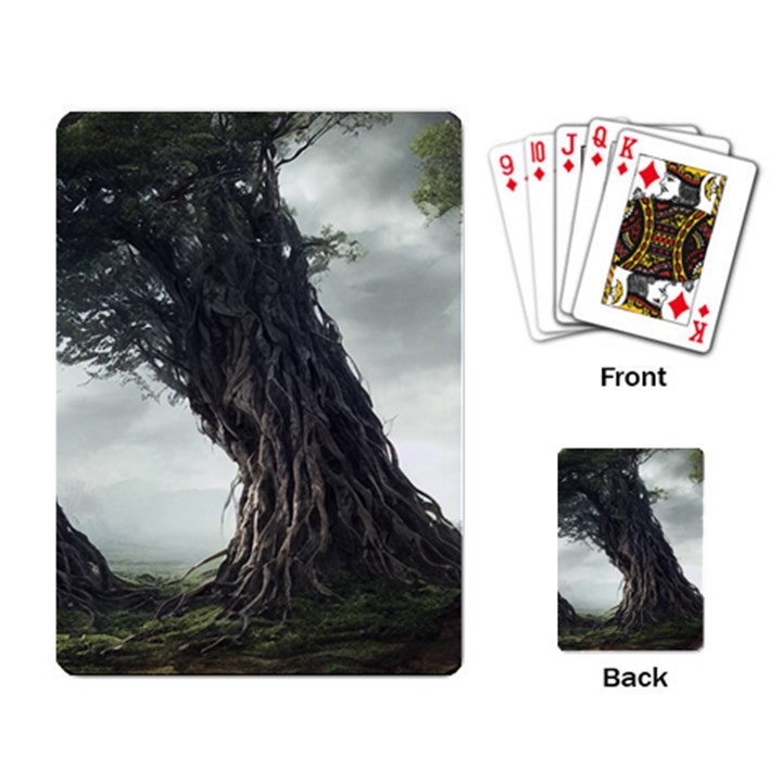 Trees Forest Woods Drawing Fantasy Dream Playing Cards Single Design (Rectangle)