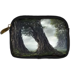 Trees Forest Woods Drawing Fantasy Dream Digital Camera Leather Case by Uceng