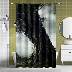 Trees Forest Woods Drawing Fantasy Dream Shower Curtain 48  X 72  (small)  by Uceng