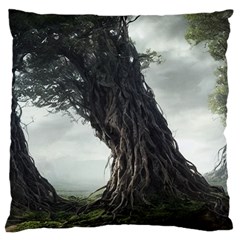 Trees Forest Woods Drawing Fantasy Dream Large Cushion Case (one Side) by Uceng